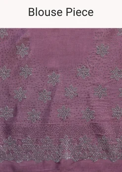Glass Tissue Saree With Stone And Diamond Embroidery