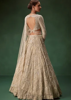 Gold Bridal Lehenga With Heavy Zari And Sequin Detailing