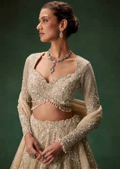 Gold Bridal Lehenga With Heavy Zari And Sequin Detailing