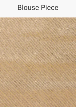 Gold Chanderi Tissue Saree With Pipe Finish Stitched Blouse