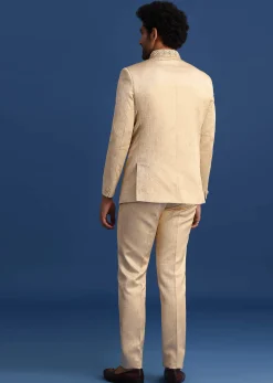 Gold Embroidered Jodhpuri Set with Hand Work