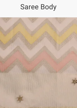Gold Handloom Tissue Chanderi Rangkart Saree with Zardosi Work