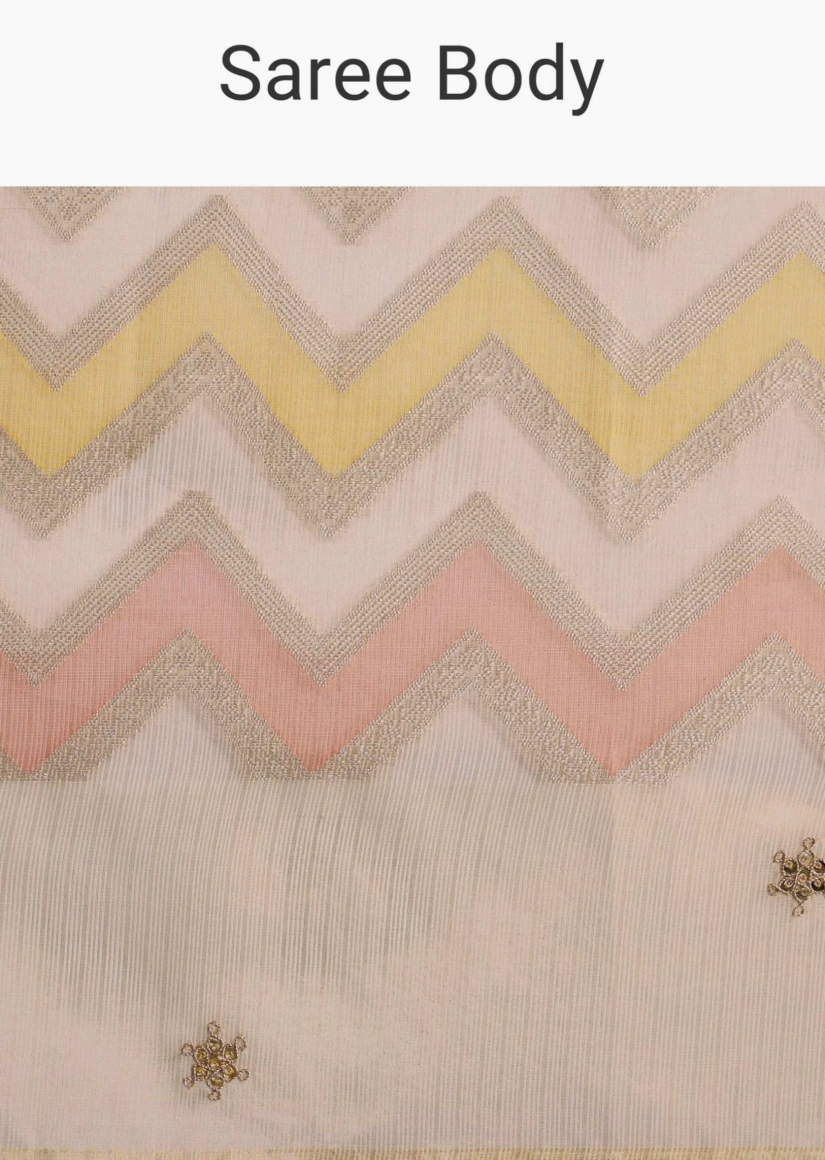 Gold Handloom Tissue Chanderi Rangkart Saree with Zardosi Work