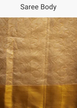 Gold Kanjivaram Silk Saree With Golden Zari Detailing