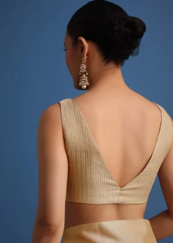 Gold Kota Cotton Resham Embroidered Saree