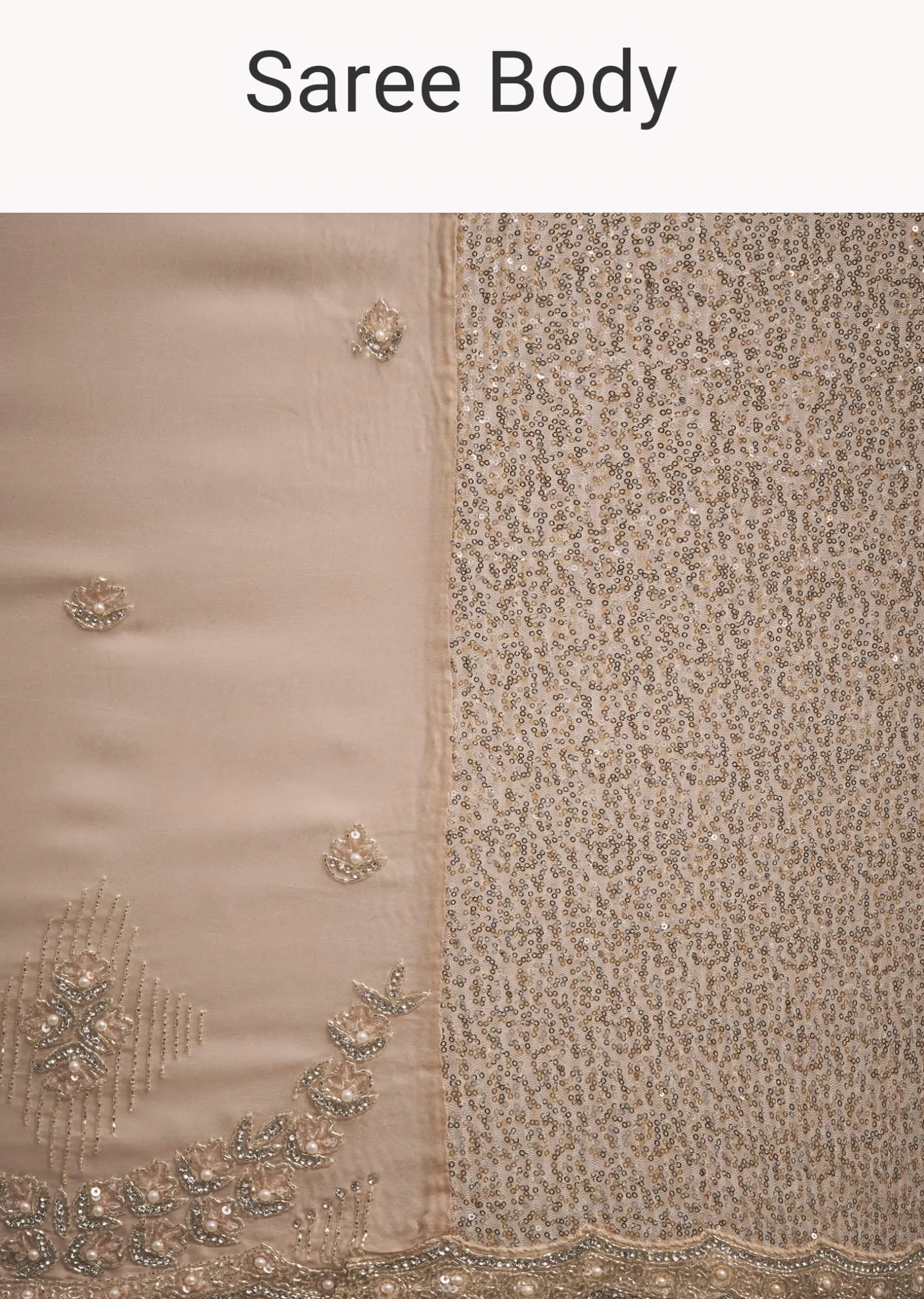 Gold Sequins Saree With An Embellished Border