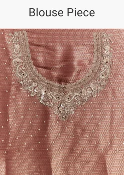 Gold Tissue Saree With Heavy Embroidered Border And Blouse