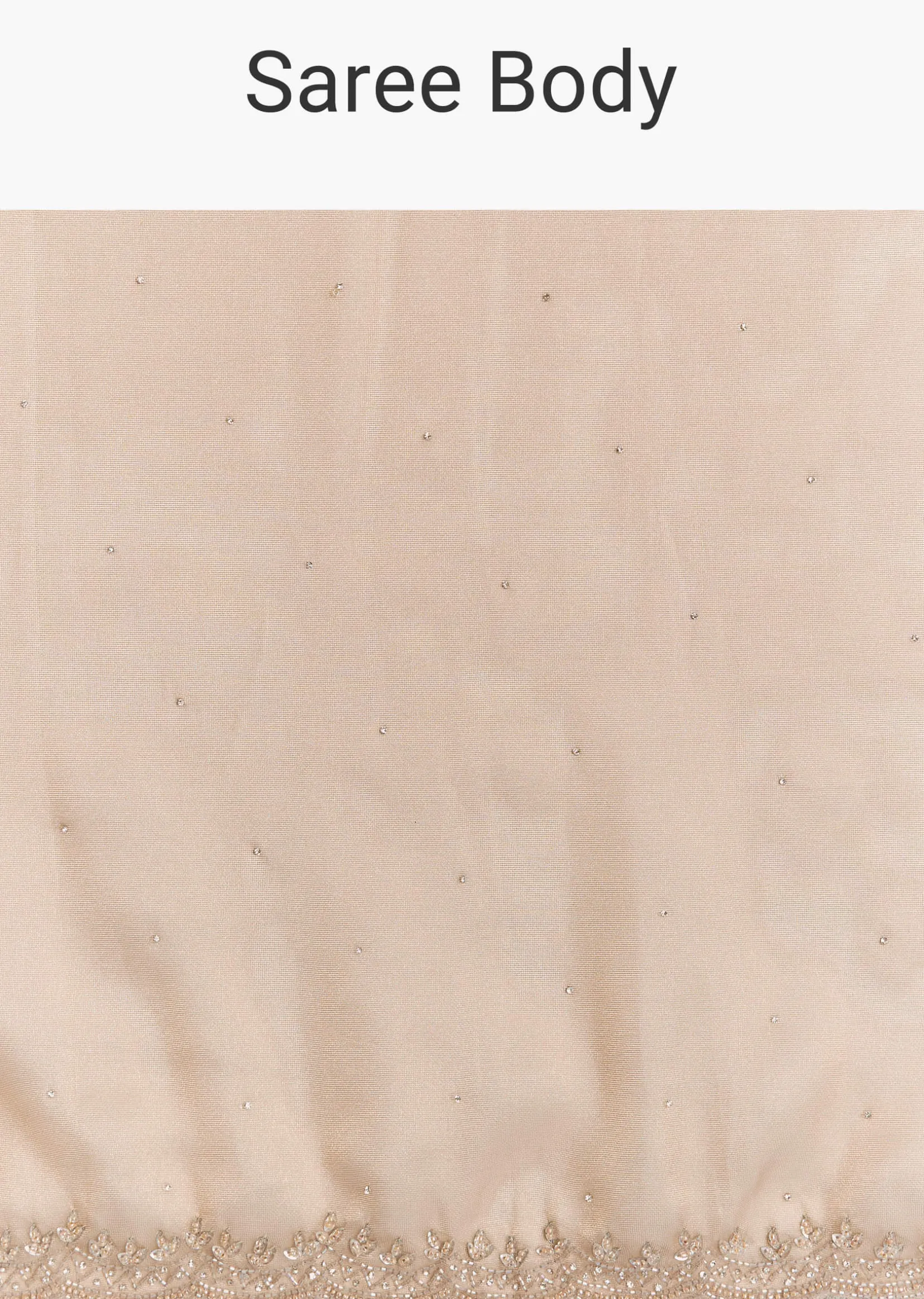 Golden Beige Organza Tissue Saree With Cut Dana And Stone Embellishments