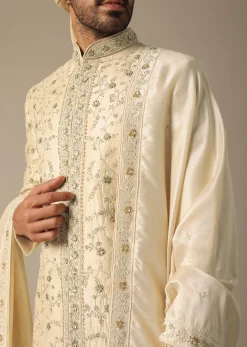 Golden Embroidery Sherwani Set