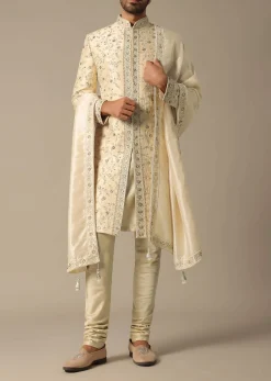 Golden Embroidery Sherwani Set