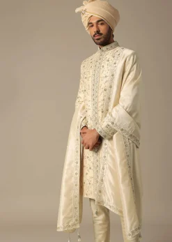 Golden Embroidery Sherwani Set