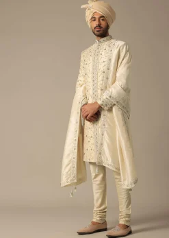 Golden Embroidery Sherwani Set