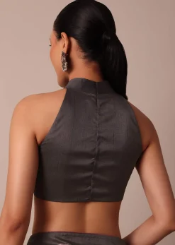 Graceful Grey Saree With Exquisite Thread Resham Work