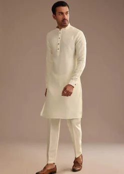 Green Ombre Kurta Jacket Set with Resham Work