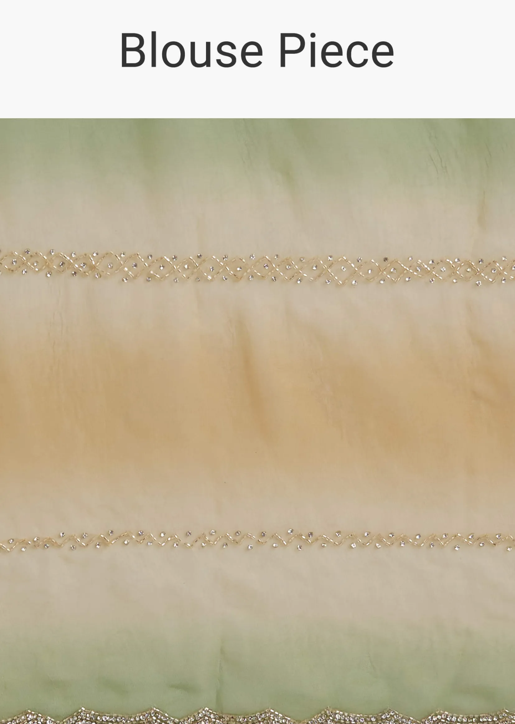 Green Orange Shaded Soft Organza Saree With Cutdana Embroidery And Stone Embellishment