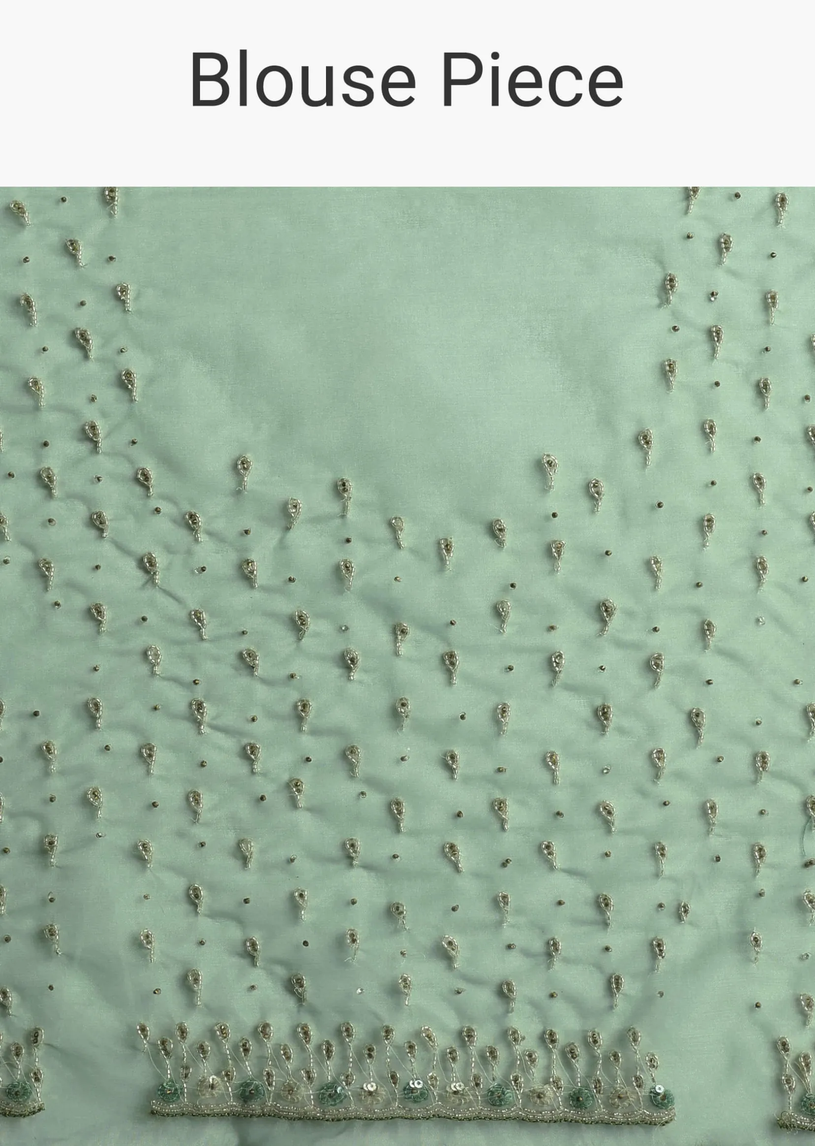 Green Organza Saree With Sequins And Cutdana Embellished Border