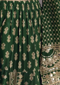 Green Printed Crepe Dhoti Set With Keyhole Neck
