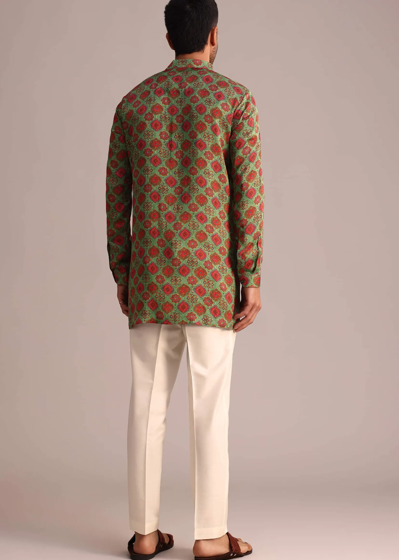 Green Printed Kurta And Pant