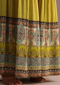 Green Printed Sharara Set With Chiffon Dupatta