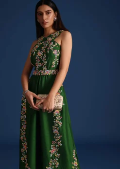 Green Resham Work Jumpsuit