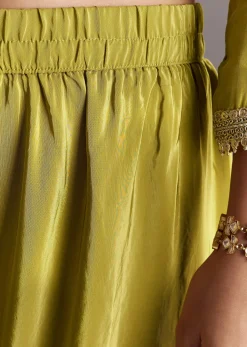 Green Sharara Set With Zardosi And Sequins Work