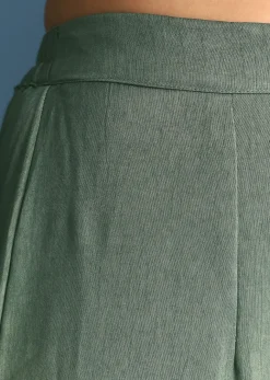 Green Silk Kurta Set With Moti And Cutdana Sharara