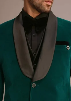Green Velvet Tuxedo Suit