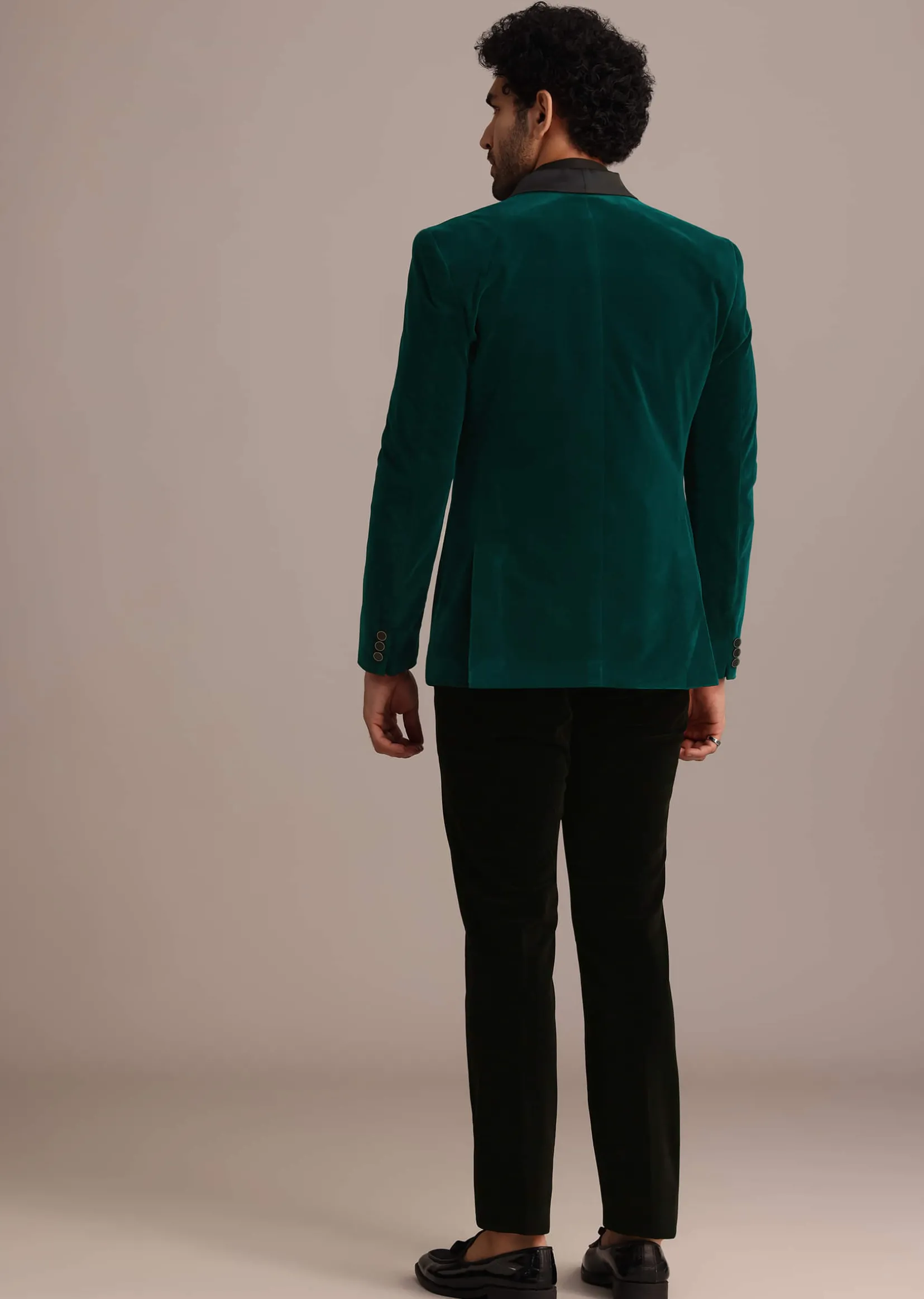 Green Velvet Tuxedo Suit