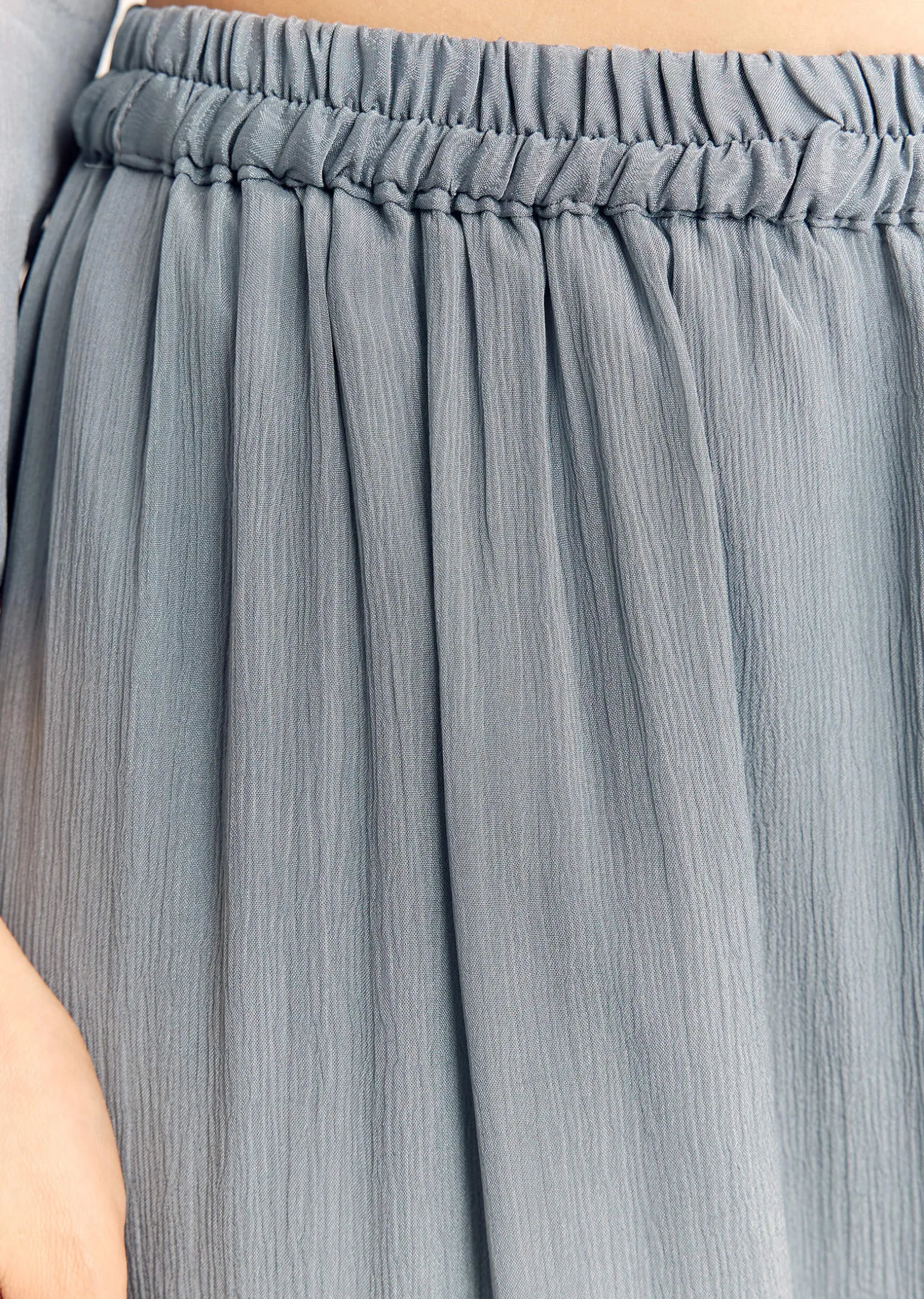 Grey Chinon Zardosi Kurta Palazzo Suit