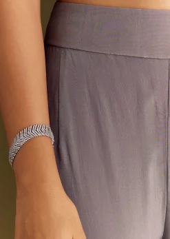 Grey Crepe Kurta Sharara With Net Choker Dupatta