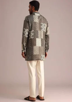 Grey Geometric Printed Kurta