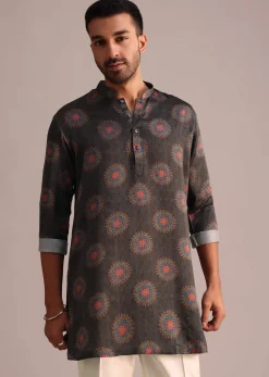 Grey Printed Kurta