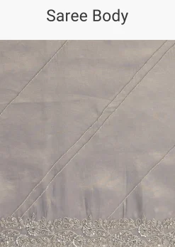 Grey Tissue Embroidered Saree