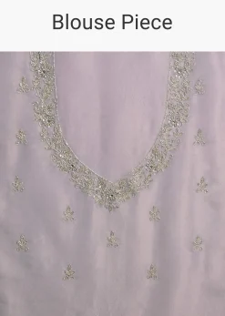 Grey Tissue Embroidered Saree