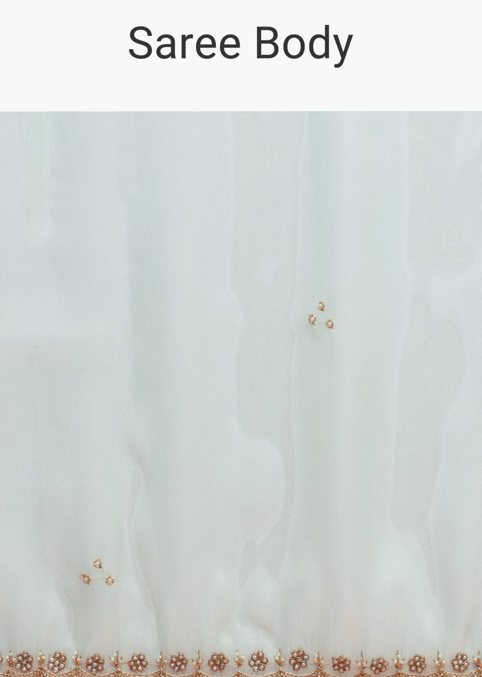 Ice Blue Embroidered Saree With Unstitched Blouse