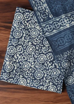 Indigo Blue Batik Hand Block Printed Dress Material