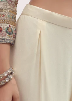 Ivory Embroidered Kurta Sharara Set