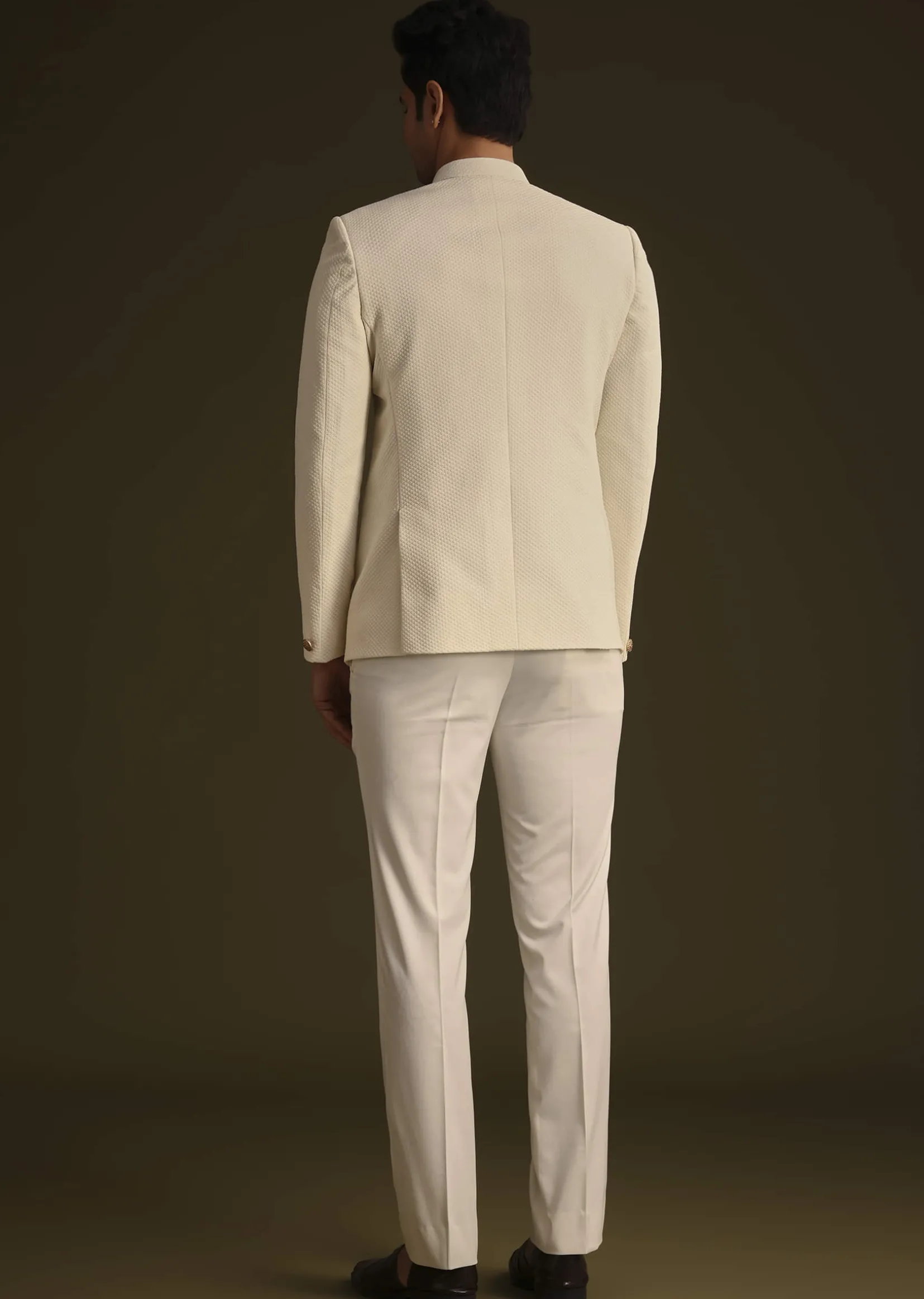 Ivory Jodhpuri Suit With Tailored Trousers