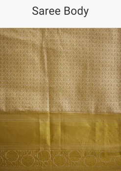 Ivory Kanjivaram Silk Saree With Golden Zari Border