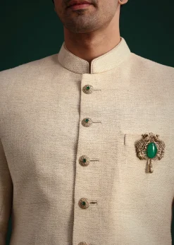 Ivory Silk Sherwani Suit