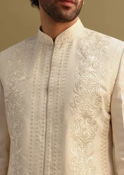 Ivory Thread Work Jodhpuri Suit For Men