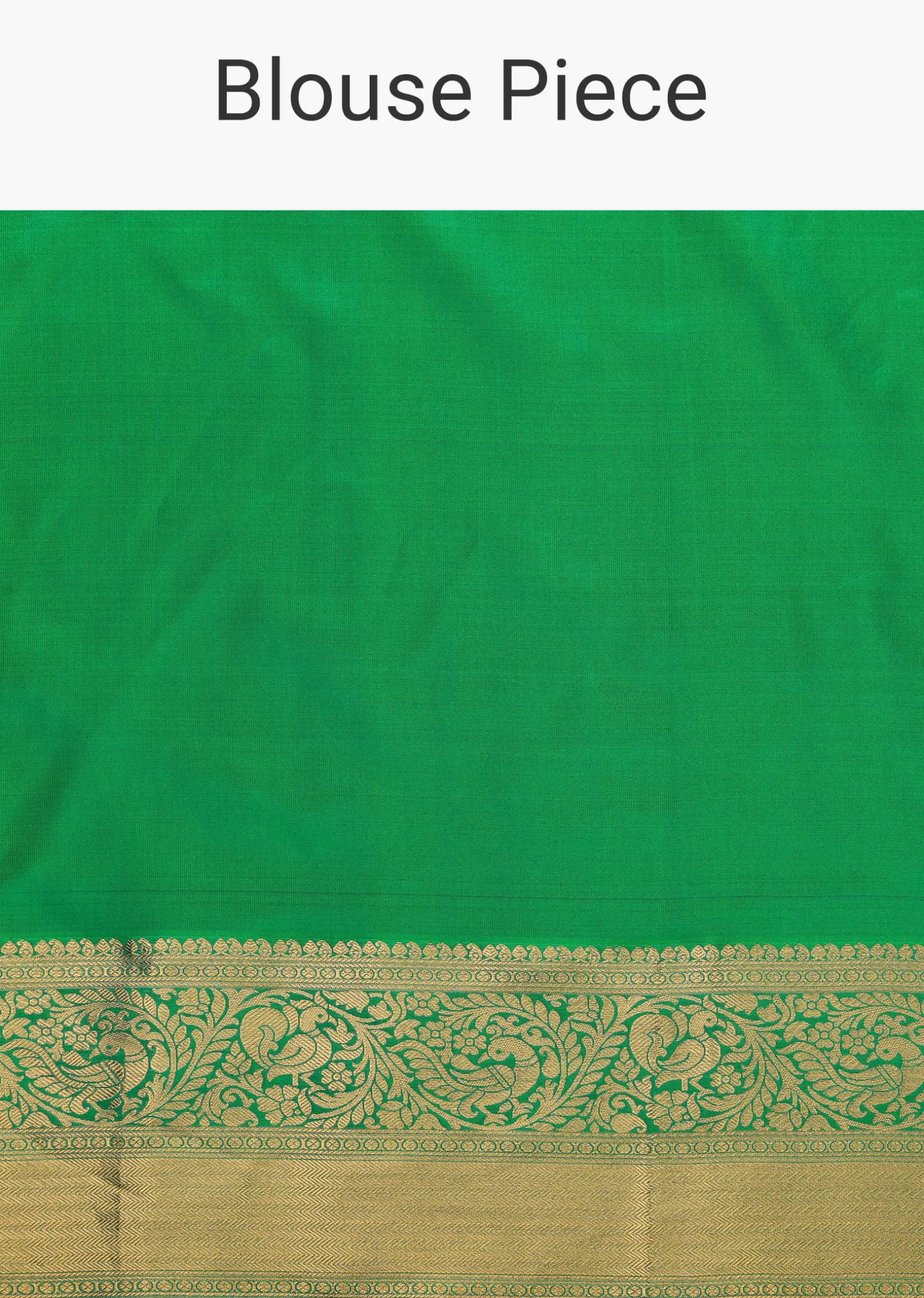 Jade Green Kanjivaram Saree In Zari Weave With An Unstitched Blouse