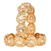 Kundan Polki Handcrafted Mixed Metal Bangles In Rose Gold