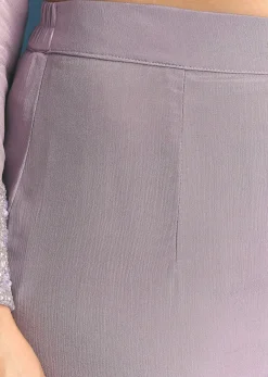 Lavender Chinon Kurta Sharara Suit With Moti Work