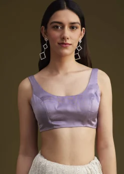 Lavender Ombre Sequins Saree With Scallop Embroidery Border