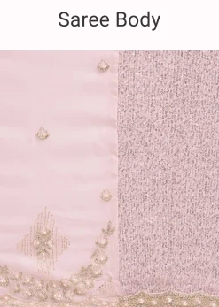 Lavender Purple Sequins Saree With An Embellished Border