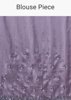 Lavender Purple Sequins Saree With An Embellished Border