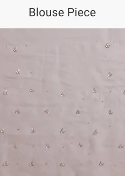 Lavender Shaded Glass Tissue Stone Embellished Saree With Cutdana And Beads
