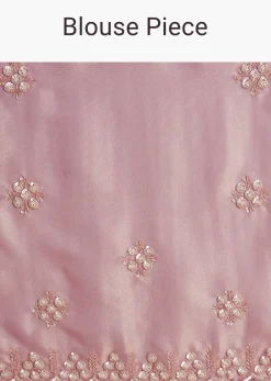 Lavender Tissue Saree Embroidered With Sequins And Cutdana