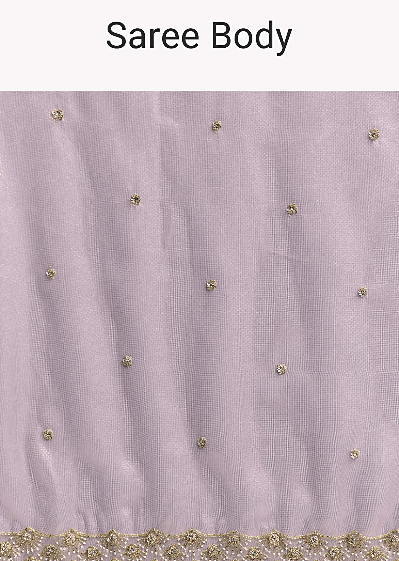 Lavender Tissue Saree With Cutdana And Butti Embroidery